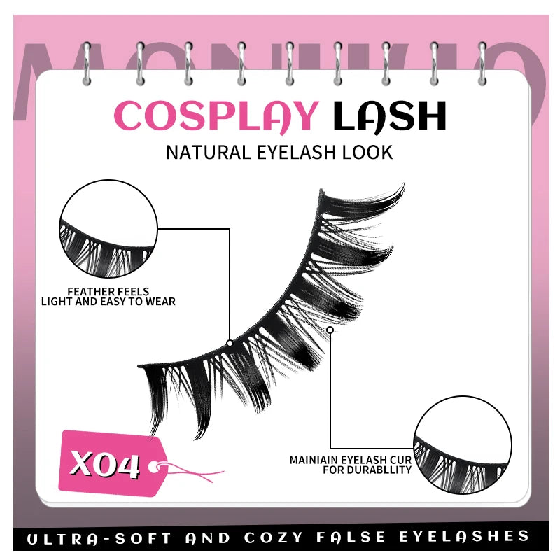 DINGSEN 5Pairs Lashes Fake Eyelashes Natural Long Manga Lashes Winged End Eye Elongated Eyelashes Fake Lashes Makeup