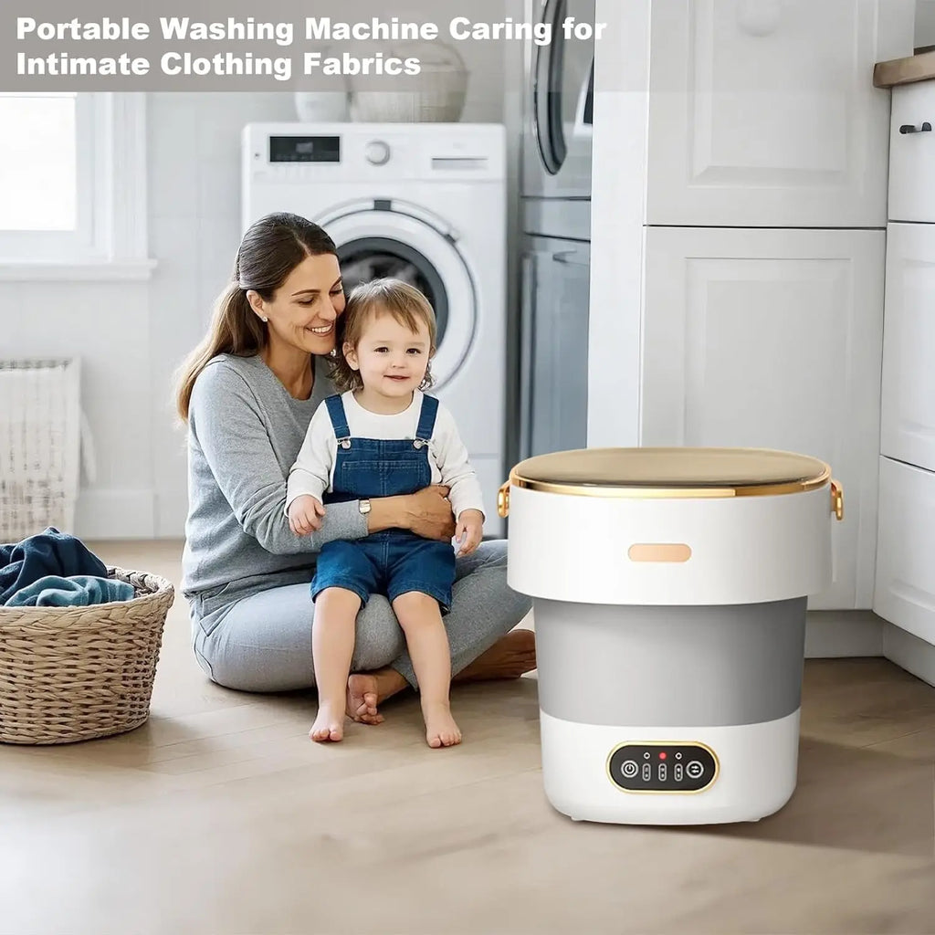 13L Portable Washing Machine for Underwear & Socks, Foldable Mini Washer with 3 Wash Modes and Spin Dryer, for RV and Travel
