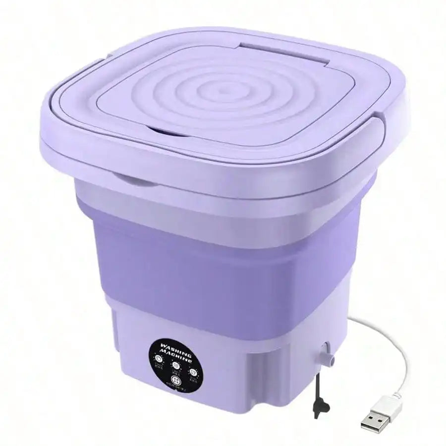 Foldable Mini Washing Machine, Portable Compact Washer For Underwear, Socks & Baby Clothes, Ideal For Dorms, Travel, Business Trips & Small Spaces
