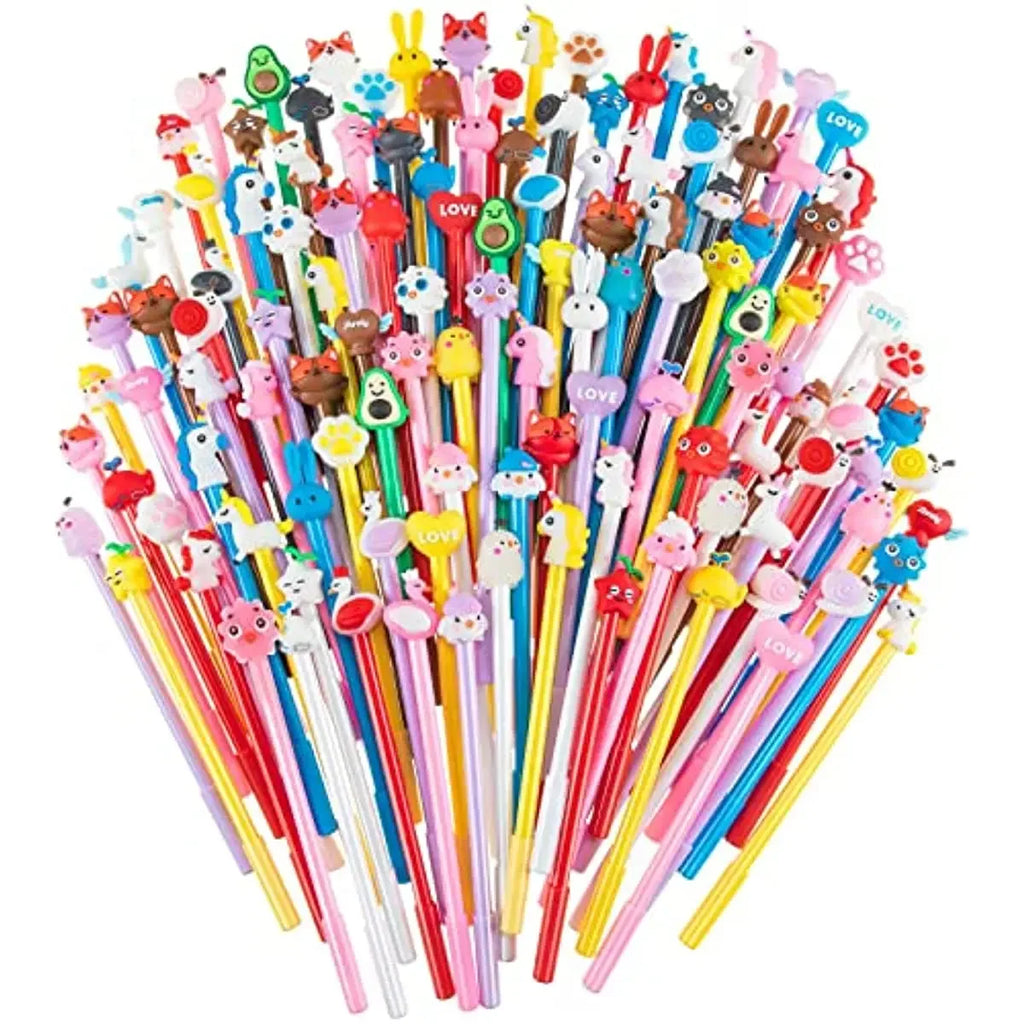 50 Pcs Mixed Gel Ink Pens Black Ink Cool Pens Cute Bulk Assorted Style Novelty Office Supplies Stationery Back to School Season
