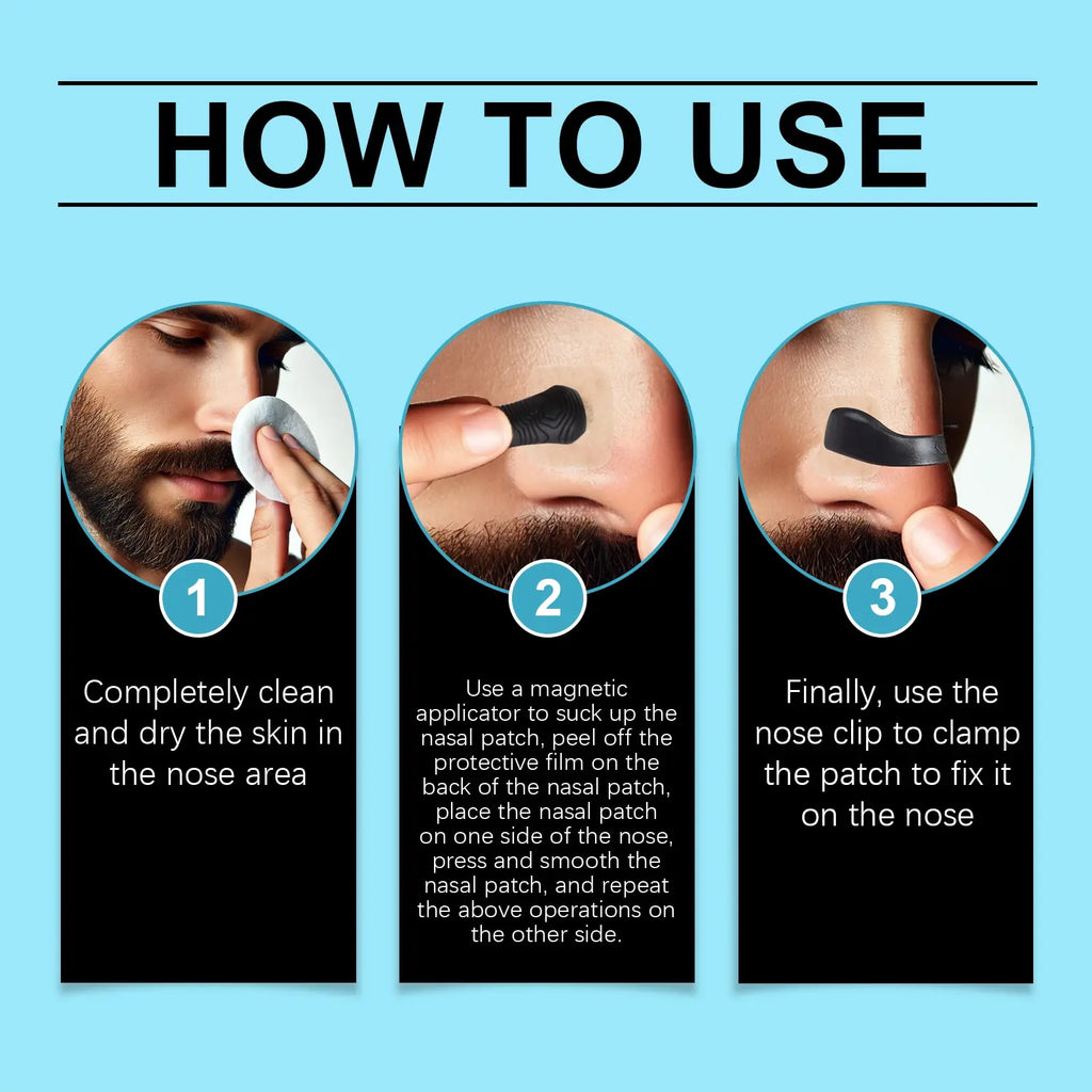 Nasal Breathing Strips Kit, Black Nasal Dilator System, Anti-Snore Nose Vents for Better Sleep Quality, Snoring Relief Aid