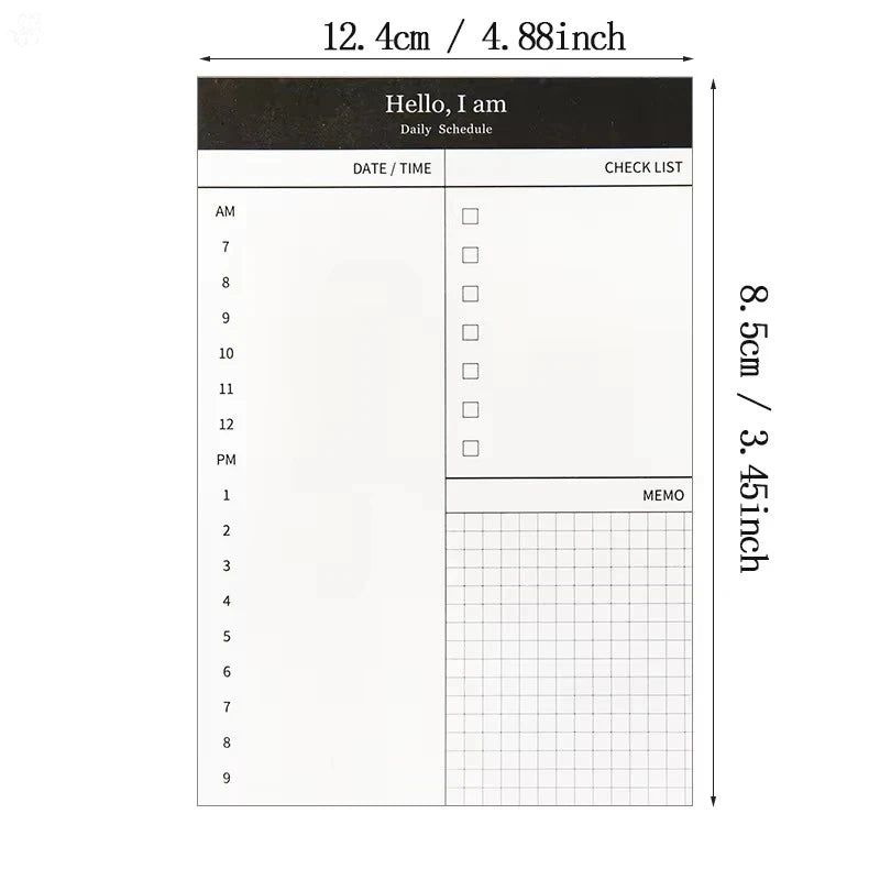 Mini Daily Weekly Planner Notebook, Desk Check List Schedule Organizer, Office School Stationery Portable Journal Notepad