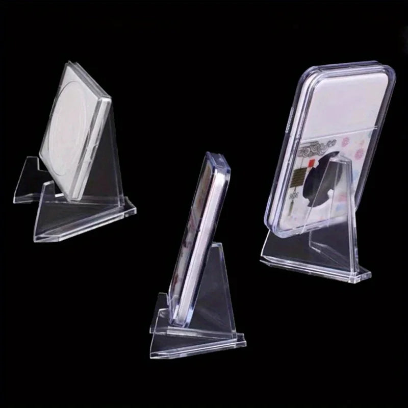 10pcs, Mini Clear Acrylic Easel Stands Coin Display Easel Holder Baseball Sports Card Stands Trading Graded Card Easel Stand