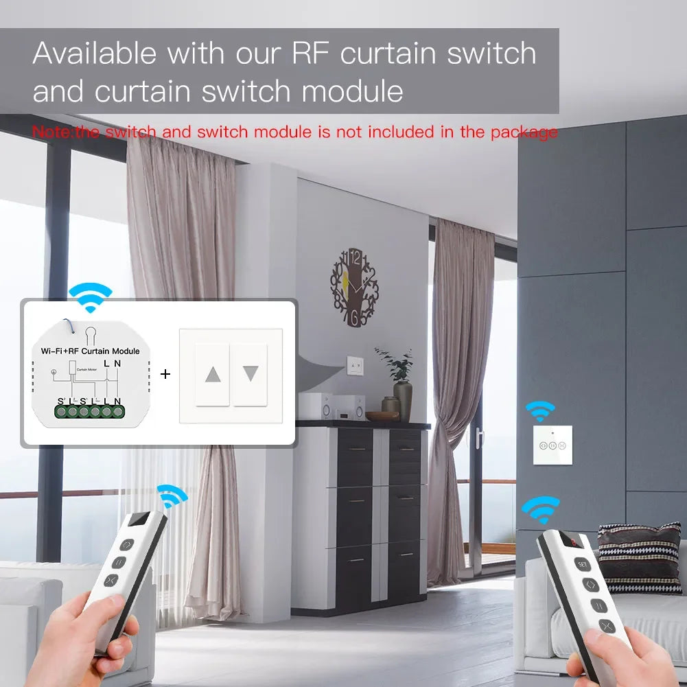 9 Channel RF433 Remote Control for WiFi Curtain Switch RF Roller Blinds Module Battery Powered Curtain Accessories Emitter