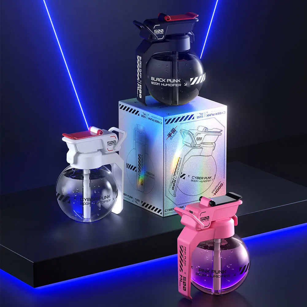 2025 Grenade Air Humidifier Cyberpunk Decorative Essential Oil Diffuser E-sports Desktop Aromatherapy Diffuser for Bedroom Home