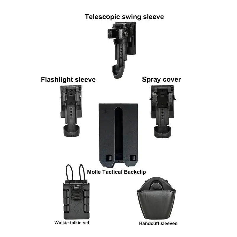 Tactical Flashlight 360 Degree Rotating Baton Holder Baton Holster Flash Light Holders Duty Flashlight Belt Portable Tool Pouch