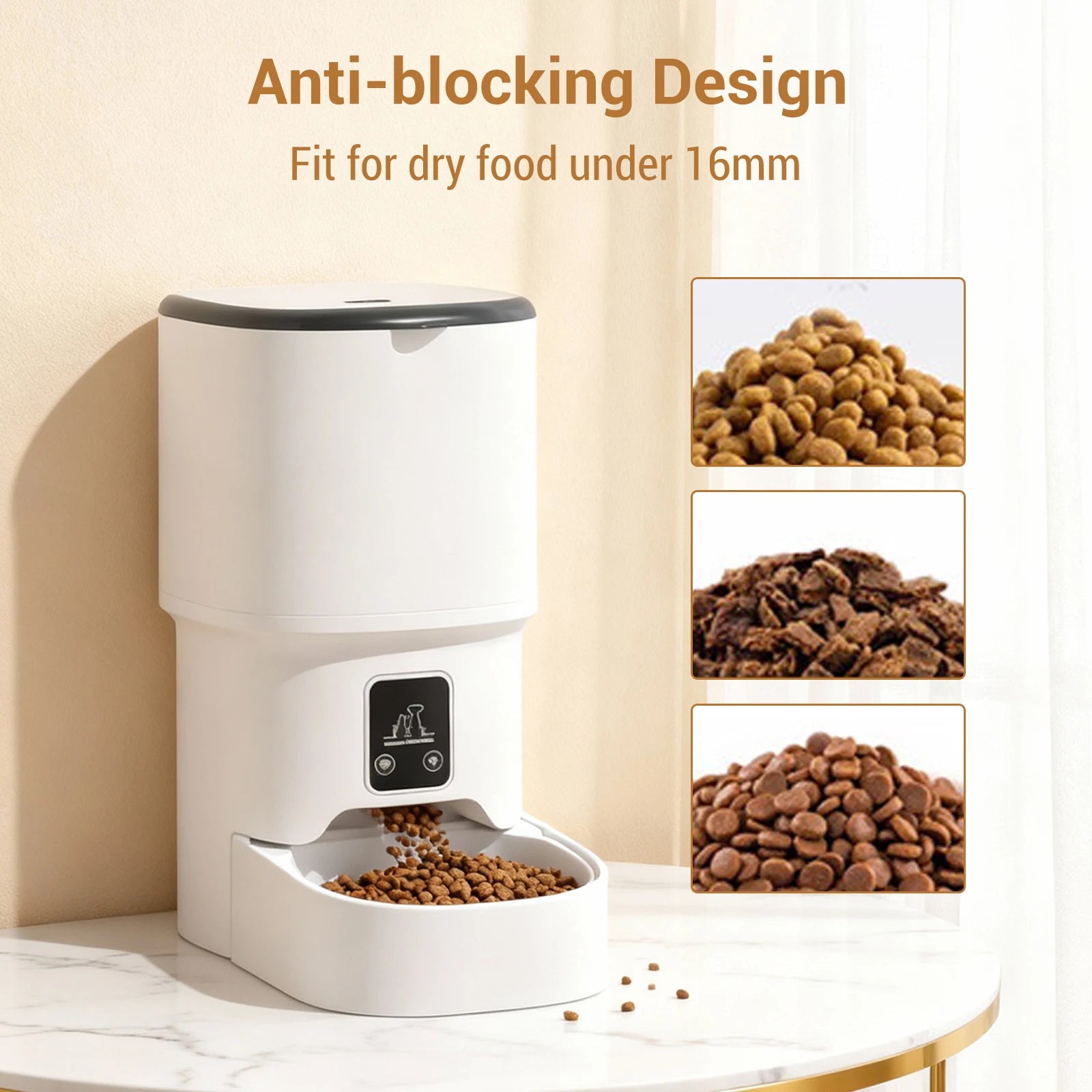 Programmable 4L Automatic Pet Feeder for Small Dogs Cats, Up to 6 Meals Daily, Timer/Portion Control, Pet Feeding Food Dispenser