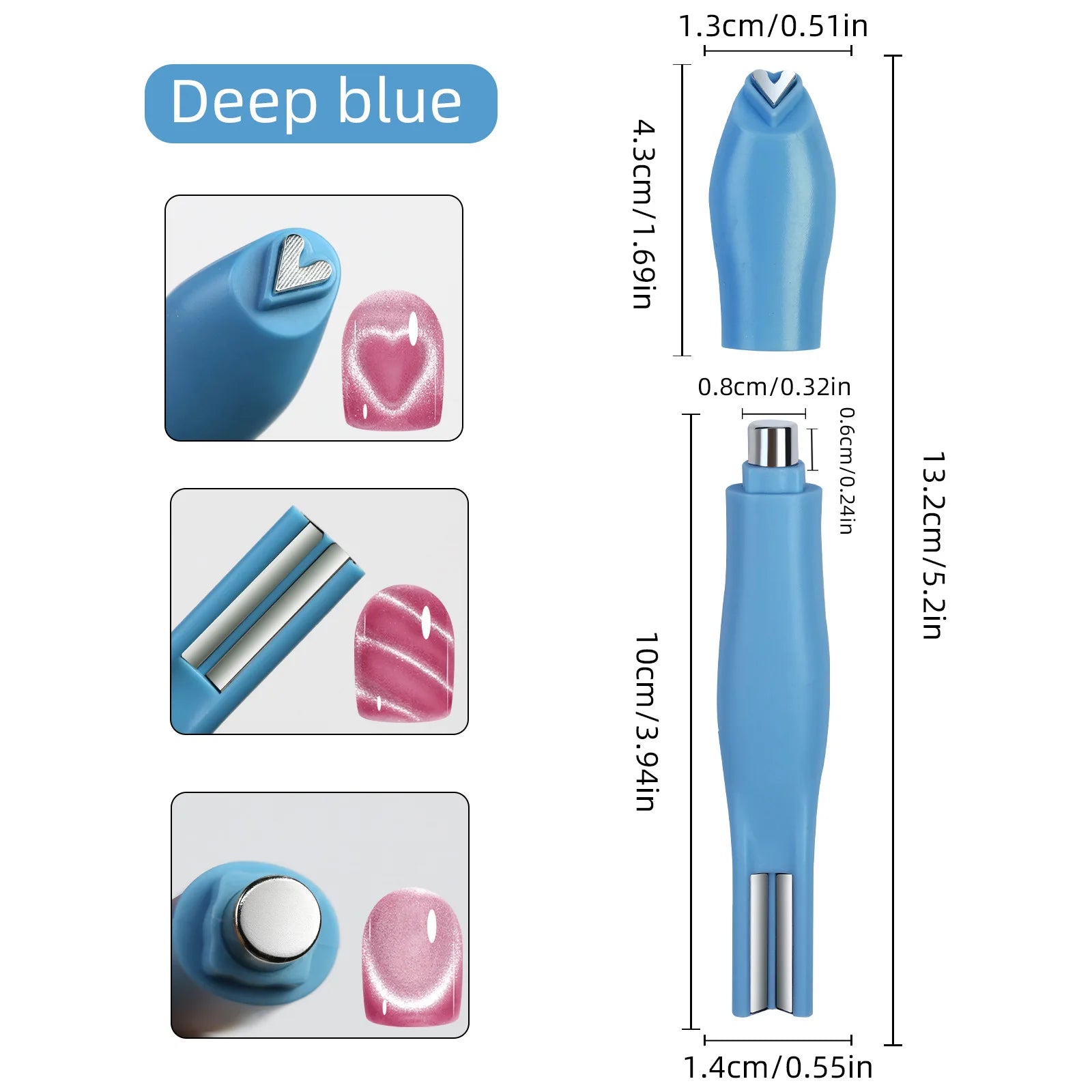 Multi Shape 3 In 1 Cat Eye Magnet Pen Heart Moon Snake French Double Line 1Pc For Magnetic Gel Professional Salon DIY Nail Art Supply