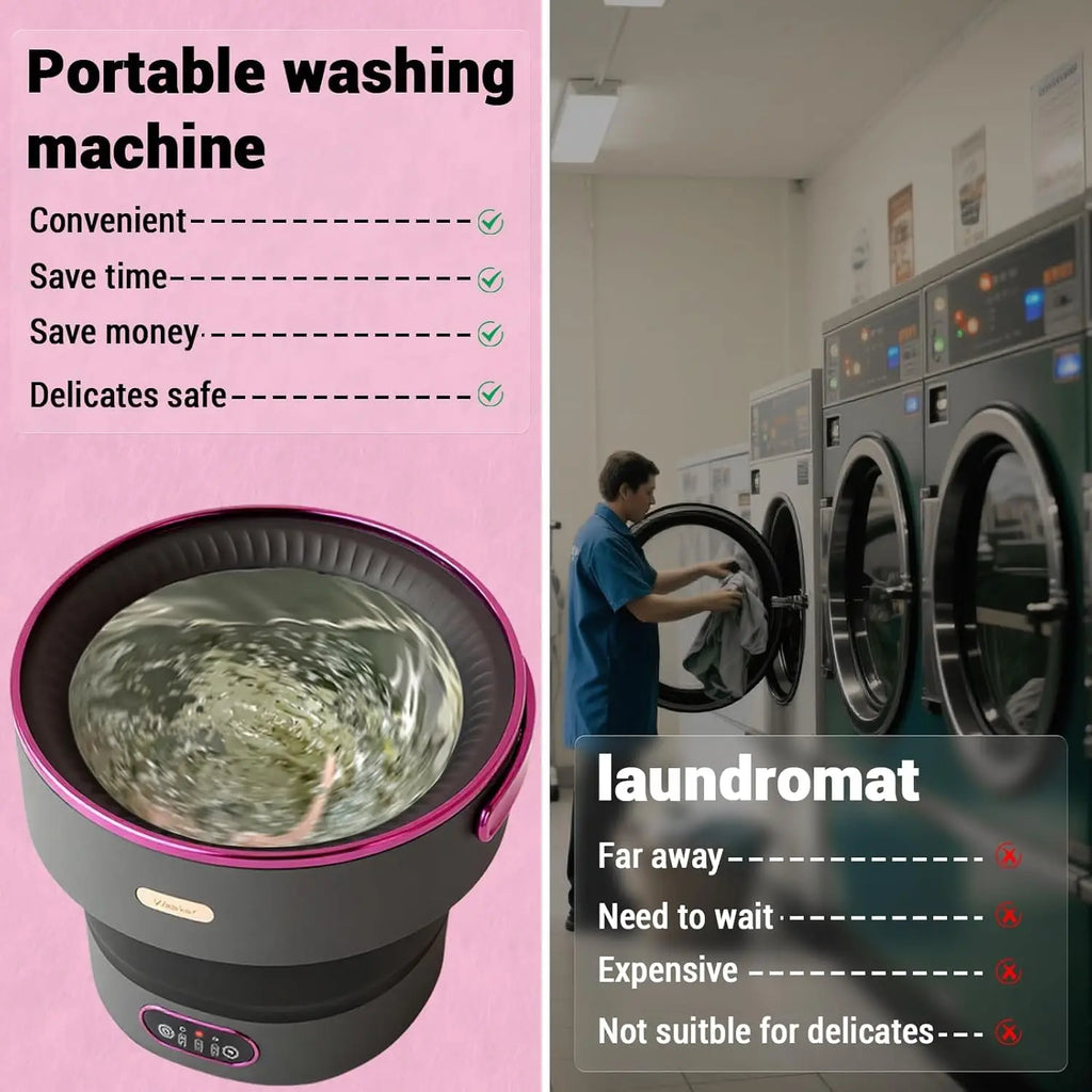 13L Portable Washing Machine for Underwear & Socks, Foldable Mini Washer with 3 Wash Modes and Spin Dryer, for RV and Travel