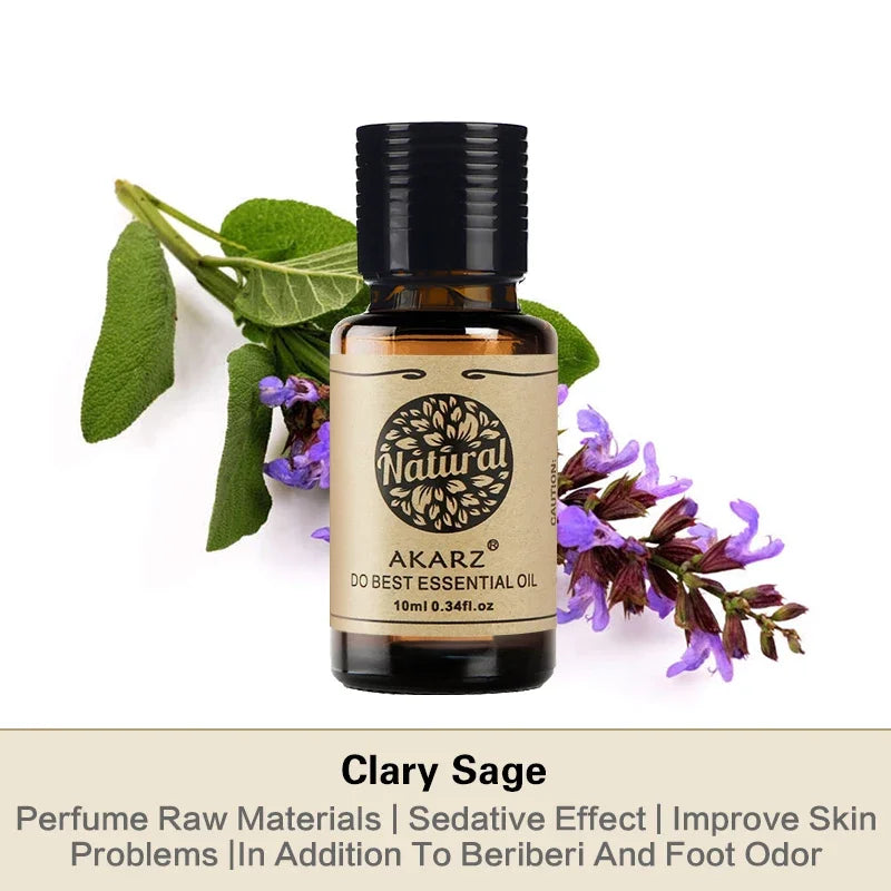 AKARZ Clary Sage Essential Oil Natural Skin Effect Nursing Hair Oil Control Balance Clary Sage Oil