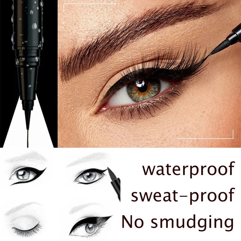 36-Hour Lock & Lasting Liquid Eyeliner Pencil Waterproof Black Ink Pen Smudge-Free Matte Quick-dry Eye Liner Smooth Cosmetics