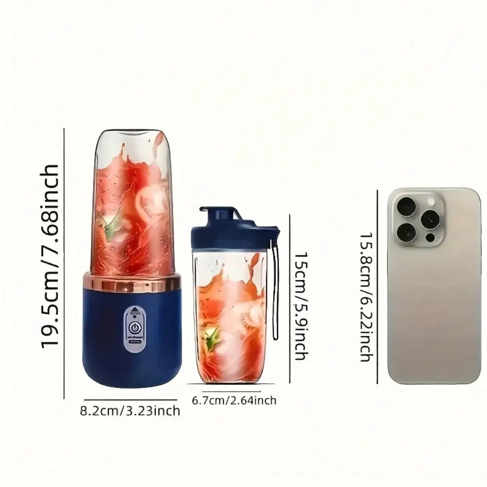 Juicer Cup + Portable Outdoor Cup, Dual Cups, Detachable, Easy To Clean, For Making Fine Juice, Fruit Blender, Beverage Maker, Suitable For Home, Outdoor Travel, Office, USB Charging, Portable Blender, Juice Mixer - Perfect G