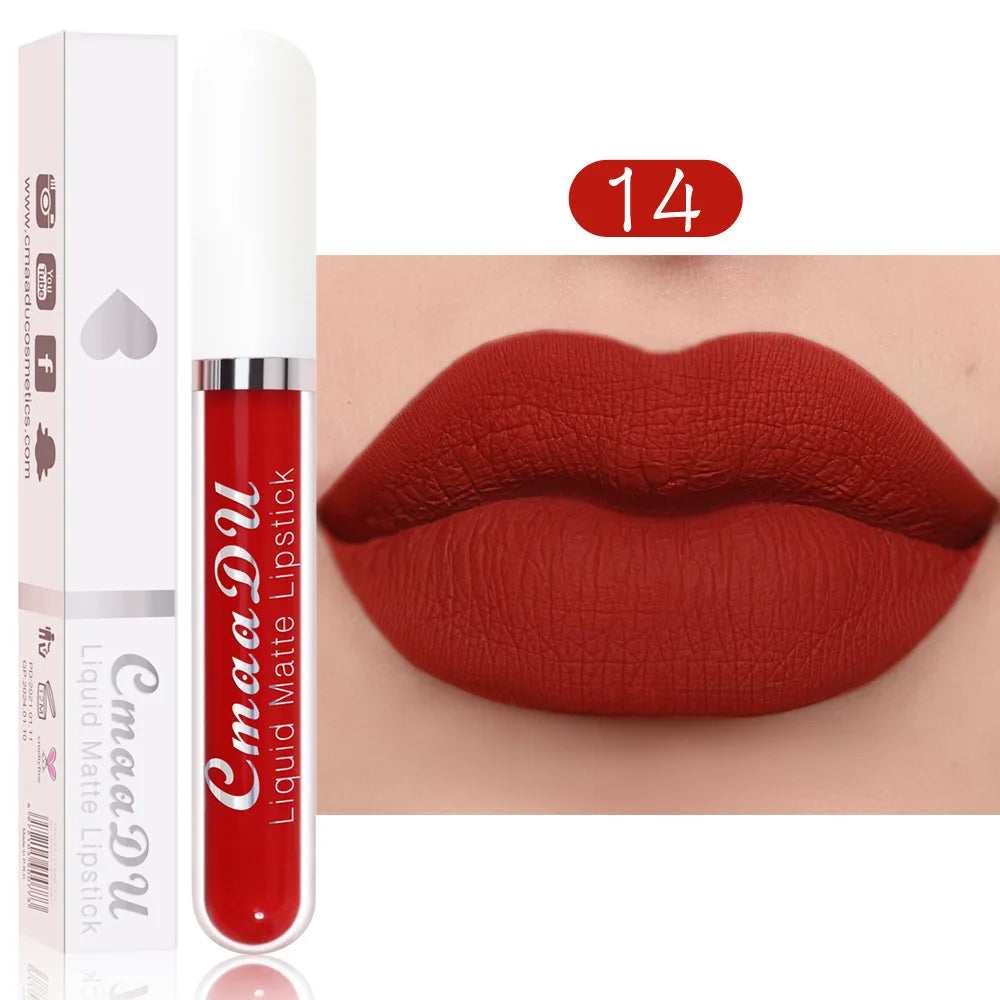 1/3pcs Matte Lipstick Set Liquid Waterproof Velvet Sexy Red Lip Gloss Kit Makeup Lasting Non-stick Cup Lip Tint Beauty Cosmetics