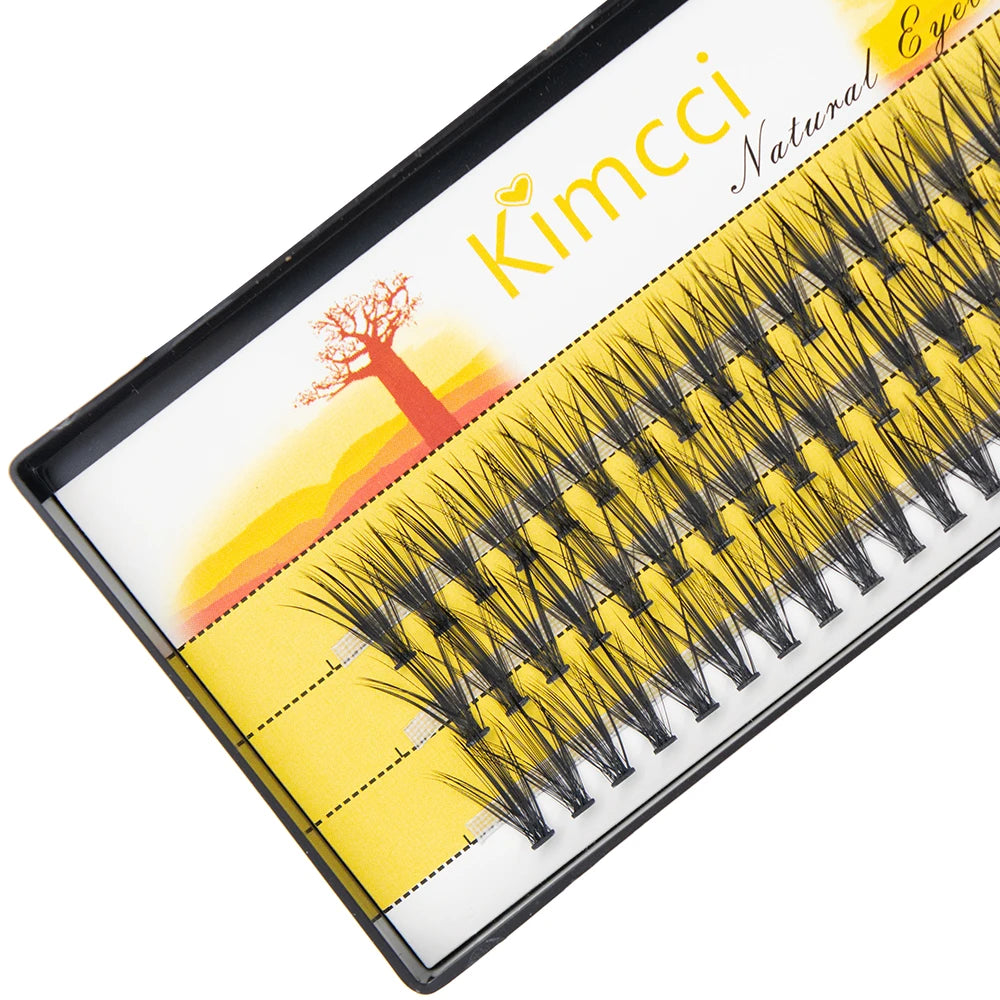 Kimcci 60 Bundles Mink Eyelash Extension Natural 3D Russian Volume Faux Eyelashes Individual 30D Cluster Lashes Makeup Cilia