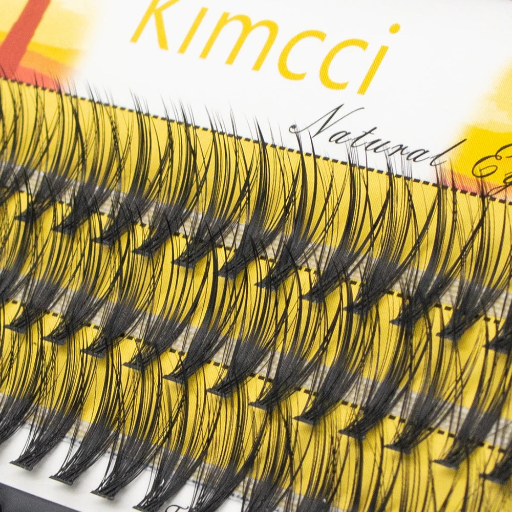 Kimcci 60 Bundles Mink Eyelash Extension Natural 3D Russian Volume Faux Eyelashes Individual 30D Cluster Lashes Makeup Cilia