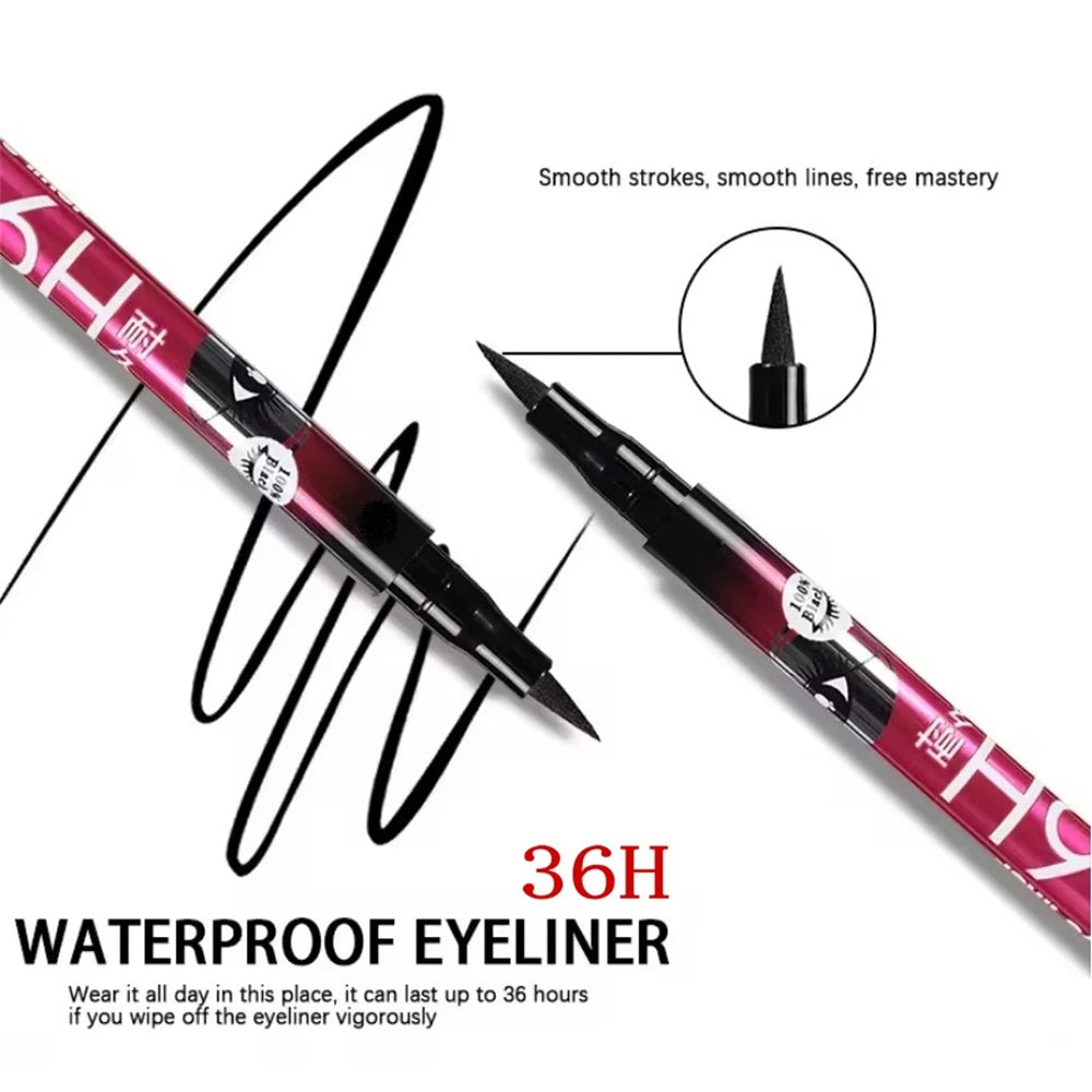 Black Liquid Eyeliner Waterproof Eyeliner Pencil 36H Long-Lasting Liquid Eye Liner Pen Quick-Dry No Blooming Cosmetics Tool