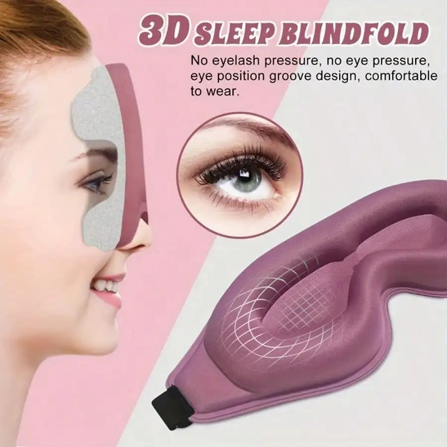 1-Pack 3D Contour Sleep Mask, 100% Blackout, Adjustable Strap, Soft Breathable For Side Sleepers, Travel/Night Shift/Deep Sleep