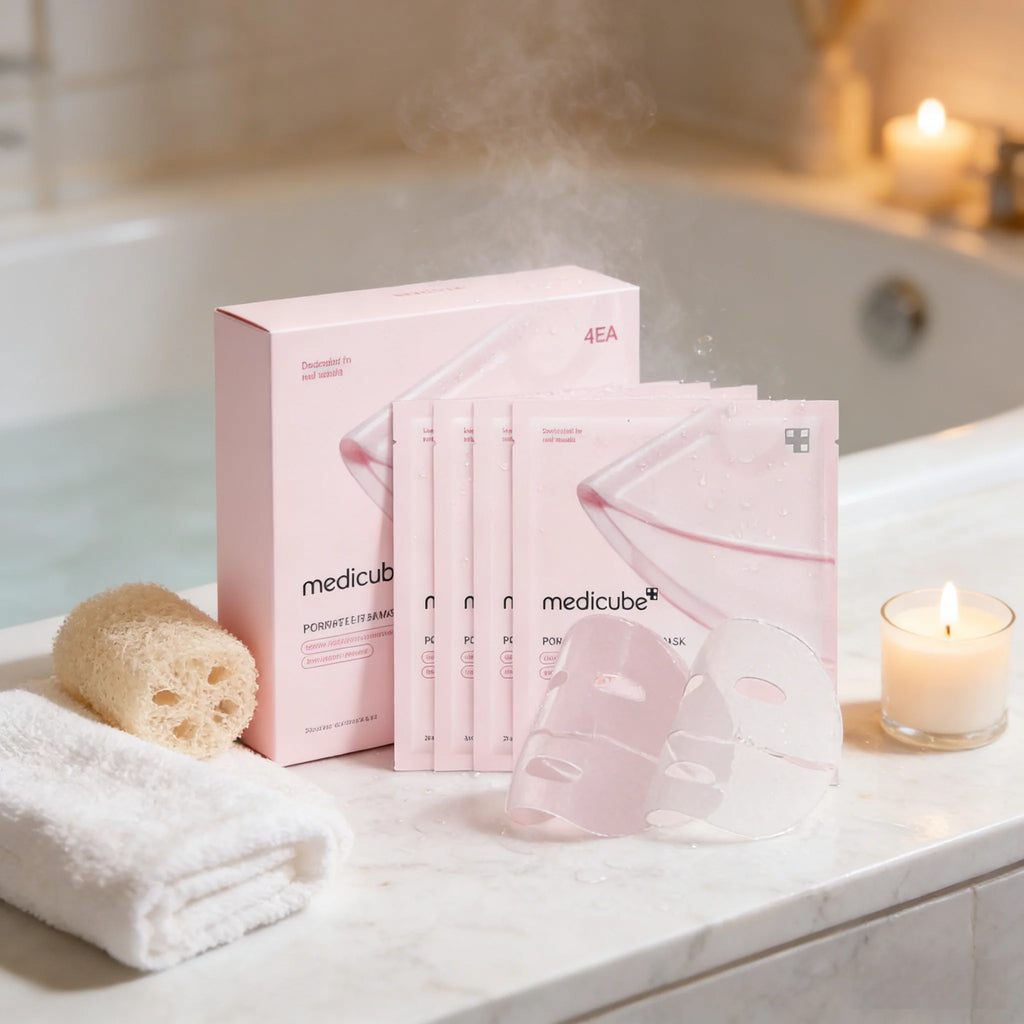 Medicube PDRN Pink Collagen Jelly Gel Mask, Salmon DNA PDRN Overnight Face Mask for Glass Skin, Hydrating Firming Korean Skincare, 28g × 4 Sheets(4EA)