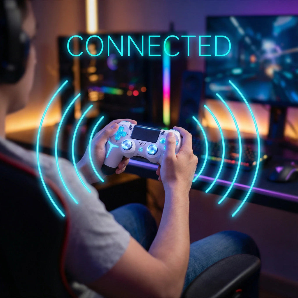 GAMINJA Wireless Gamepad Controller 6-Axis Gyro Dual Vibration Game Handle for PS4 PS3 PC Windows 10 8 7 Joystick Computer Game Accessories