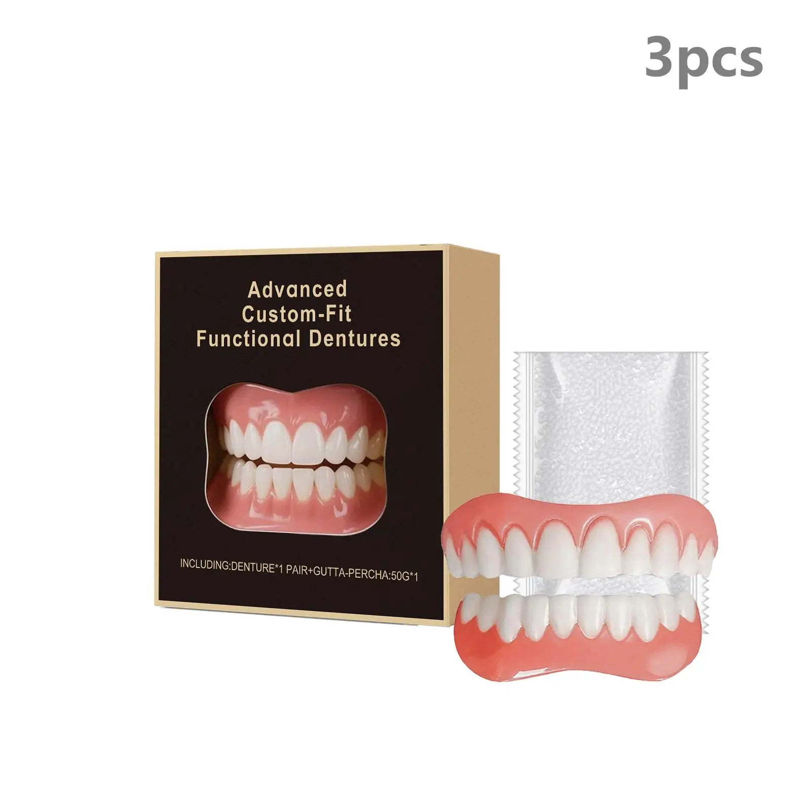 Natural Appearance Cosmetic Teeth Veneers Temporary Decorative Snap On Teeth Covers Portable Beauty Teeth Accessory for Wedding Party Makeup Photo Shooting