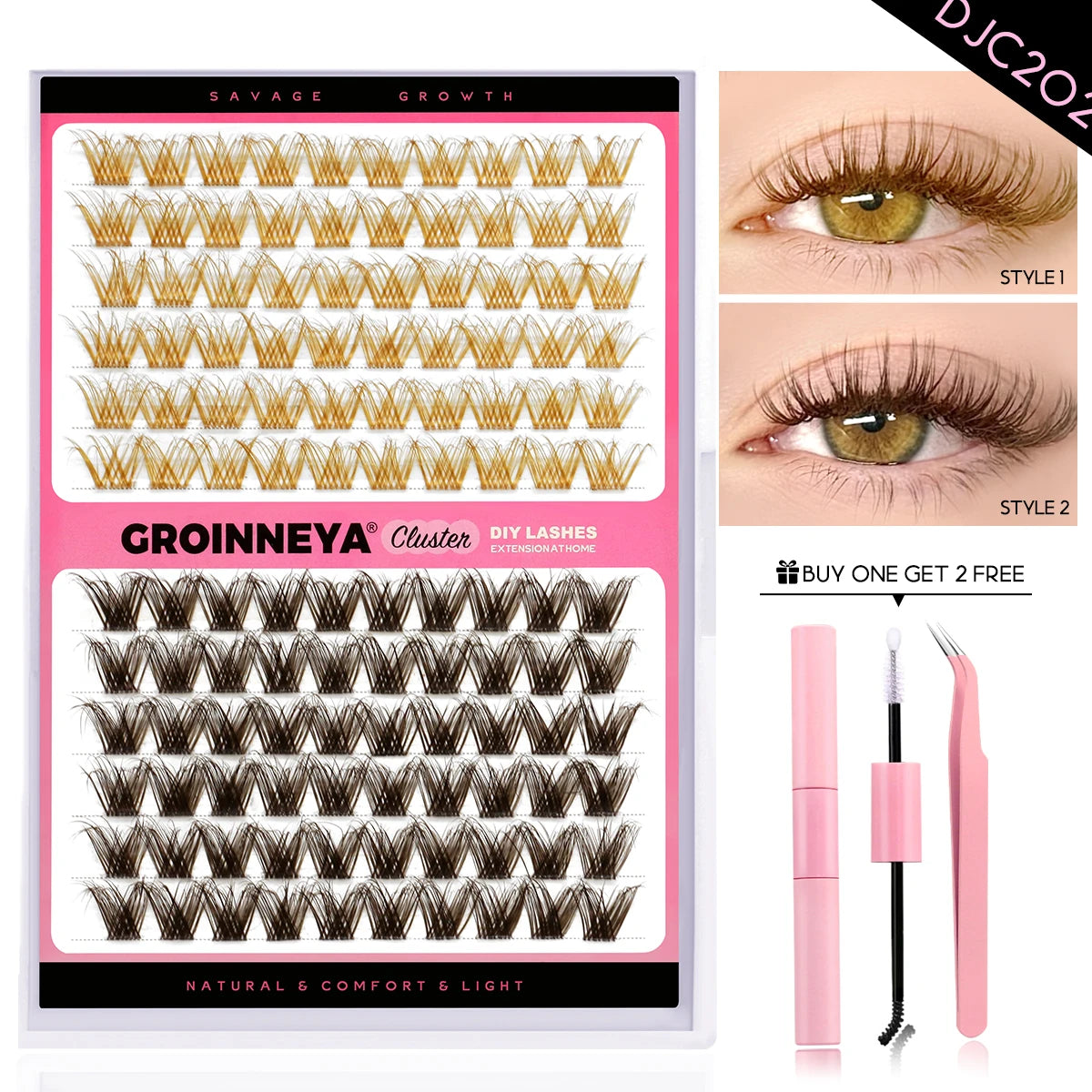Lash Clusters Set DIY Lashes Extension Kit Individual Eyelash Extension Kit Full Set Lashes Kit with Lash Bond and Seal Makeup