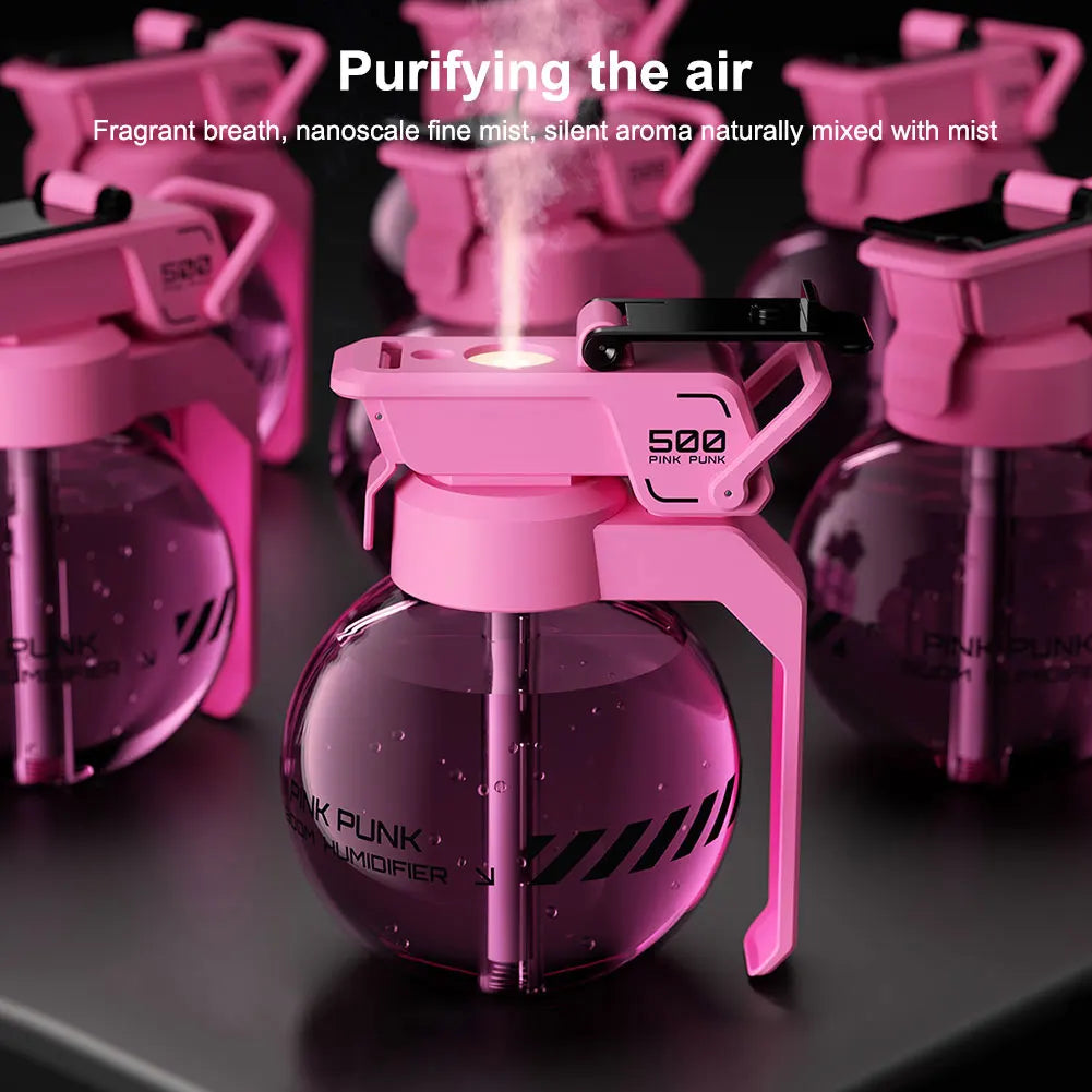 2025 Grenade Air Humidifier Cyberpunk Decorative Essential Oil Diffuser E-sports Desktop Aromatherapy Diffuser for Bedroom Home