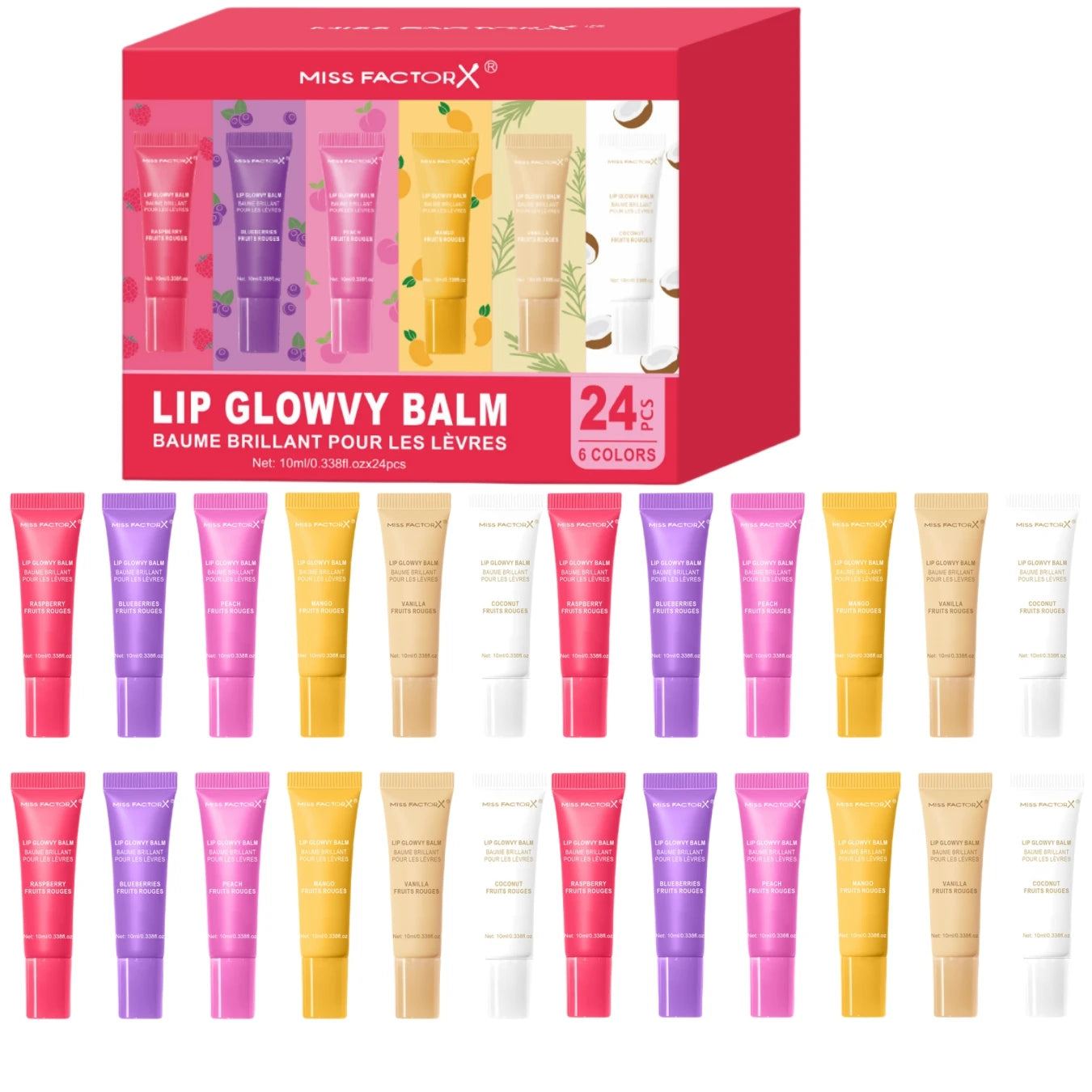 24pcs/box Jelly Lip Gloss - Moisturizing Lip Oil, Cream Texture, Liquid Form, Women's Unique Gift