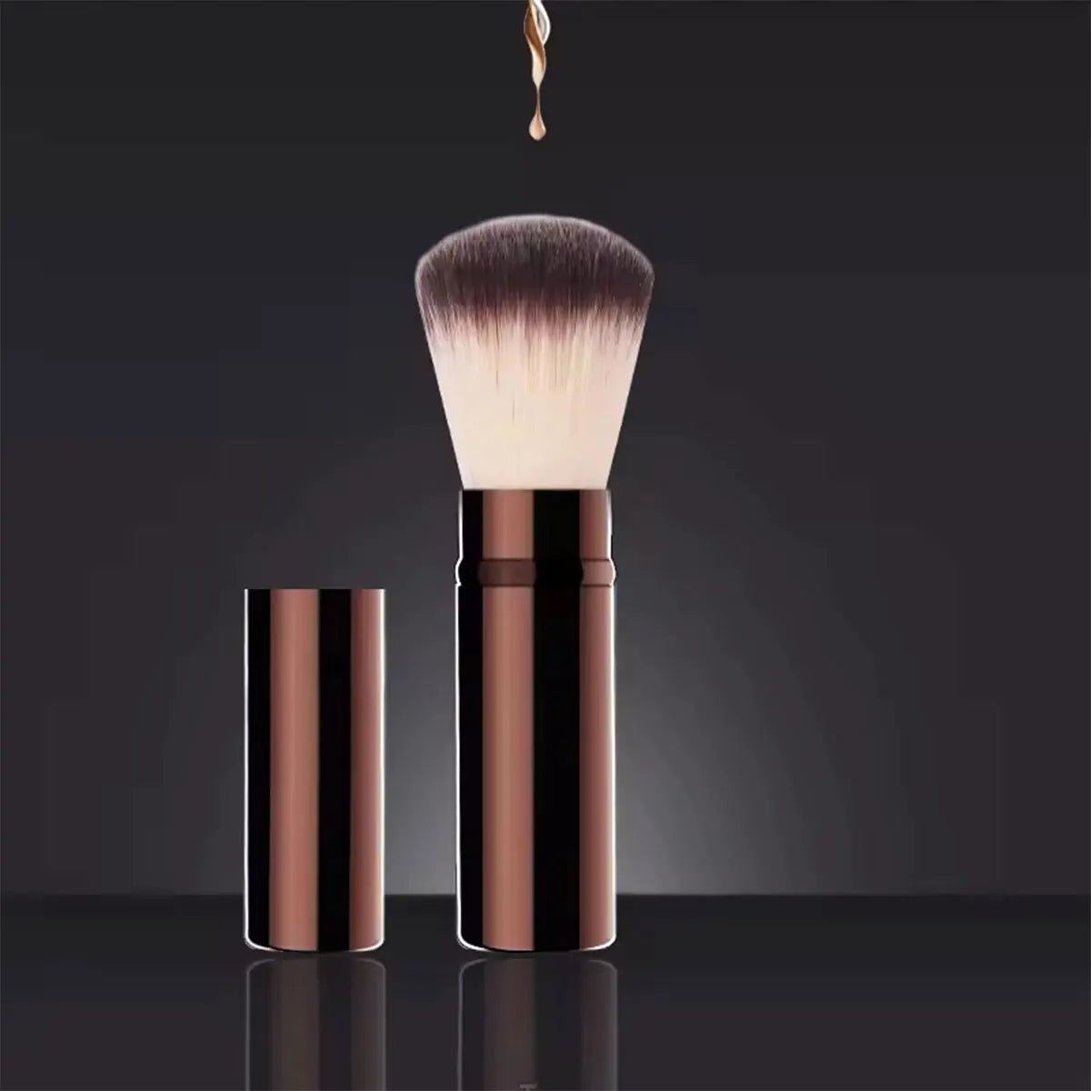 1pc Professional Foundation Brush Set, Beveled Tubular Makeup Brush, Makeup Tools With Soft Fiber For Easy Carrying, Brush For T