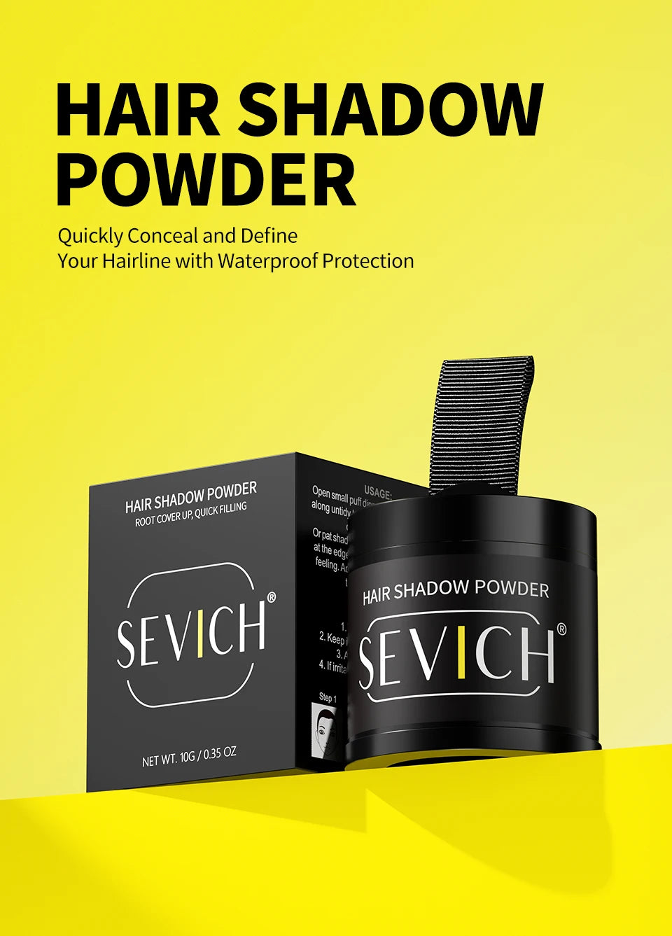 10g SEVICH Hairline Powder Hair Root Cover Up Waterproof Instant Modified Repair Hair Shadow Powder Makeup Hair Concealer 5color