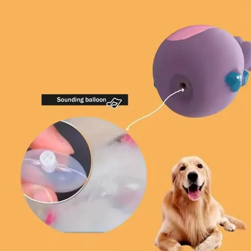 Hot 1 Piece Fat Bellied Cartoon Fun Bite Resistant Latex Sound Dog Toy Purple Elephant White Cow Brown Optional