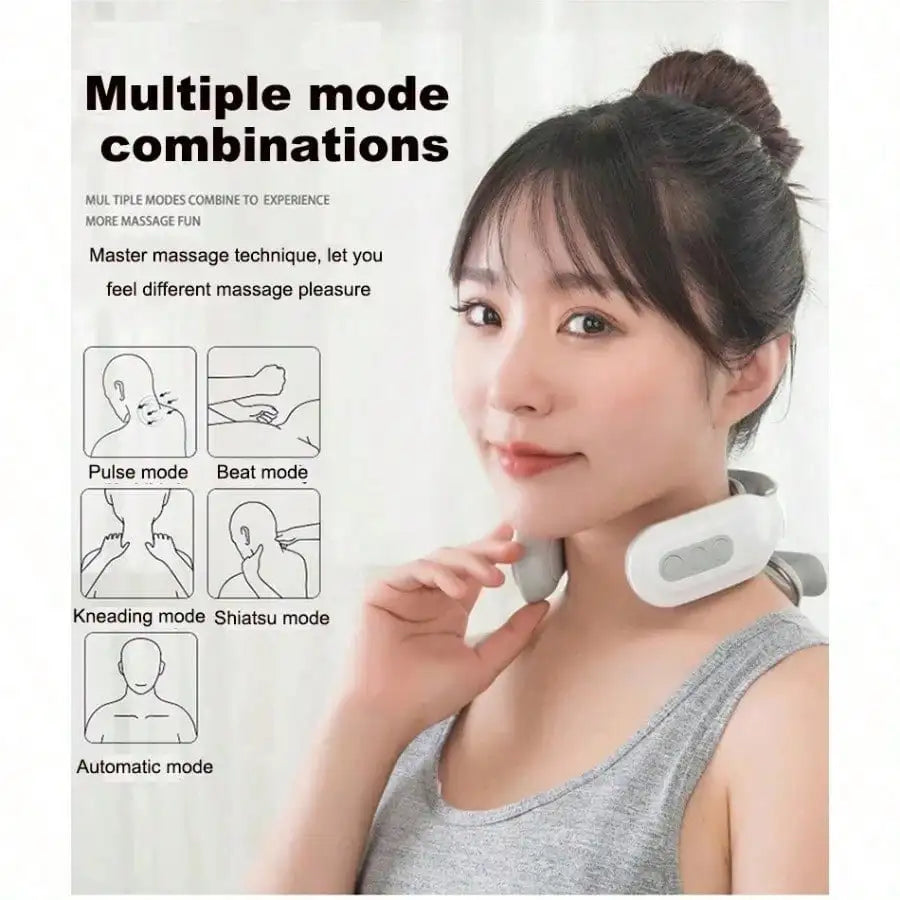 Cervical Massager 16 Modes USB Smart Pulse Heating 4 Neck Massager for Neck Tension NeckMassager Vibrator Heating Massager