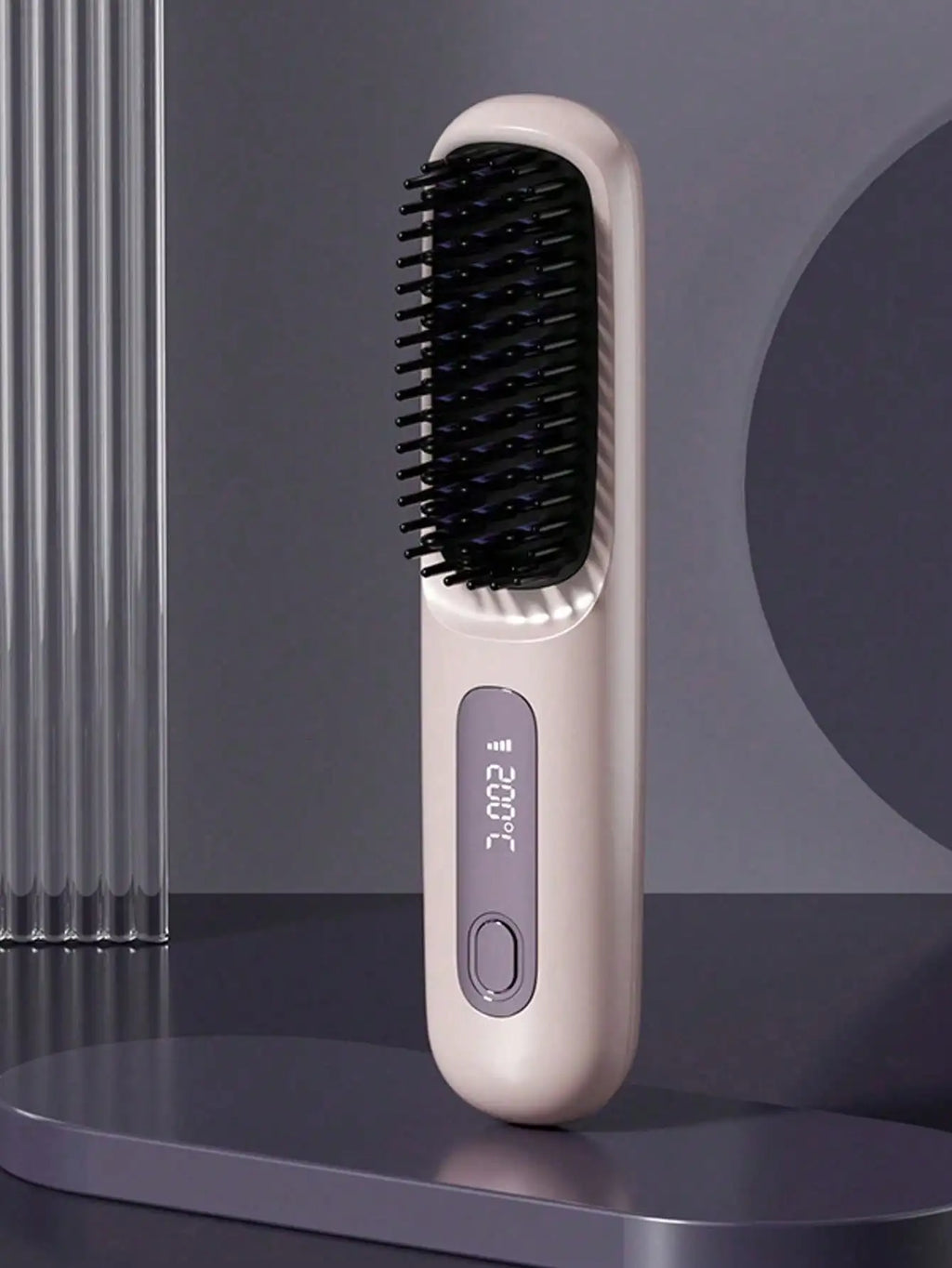 Women's Wireless Portable Hair Straightener, USB Rechargeable Negative Ion Hot Air Straightening Brush, Effectively Smooths Frizz, Makes Hair Shiny And Soft, Anti-Scald Design, 3 Temperature Settings, 30 Seconds Fast Heating,