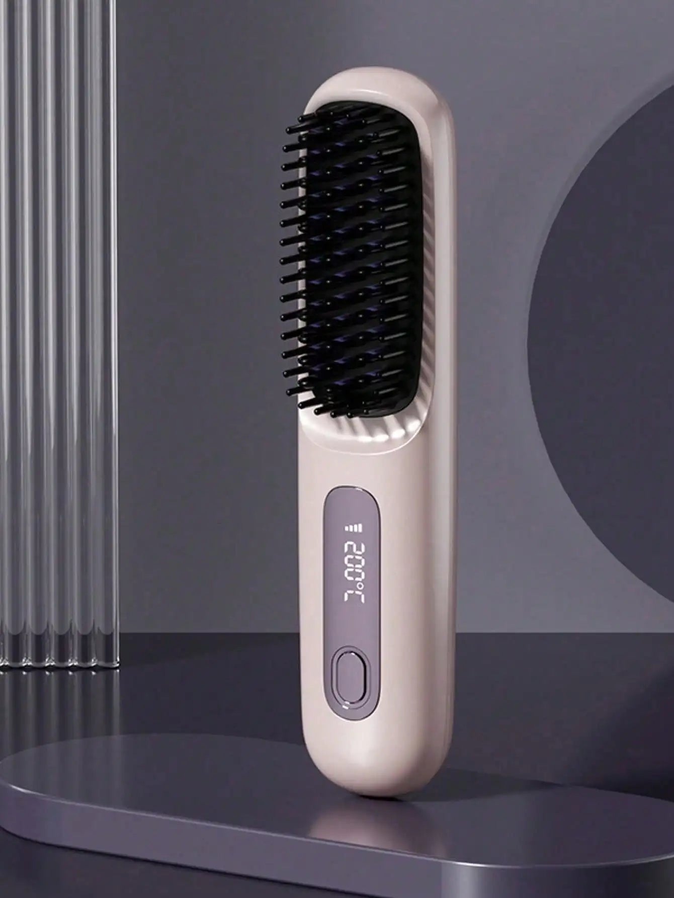 Women's Wireless Portable Hair Straightener, USB Rechargeable Negative Ion Hot Air Straightening Brush, Effectively Smooths Frizz, Makes Hair Shiny And Soft, Anti-Scald Design, 3 Temperature Settings, 30 Seconds Fast Heating,