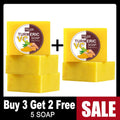AILKE Natural Turmeric Bath Soap for Face, Body, Hands, Lightening, Cleaning, Even Skin Tone, Anti Dark Spots and Acne, 200g