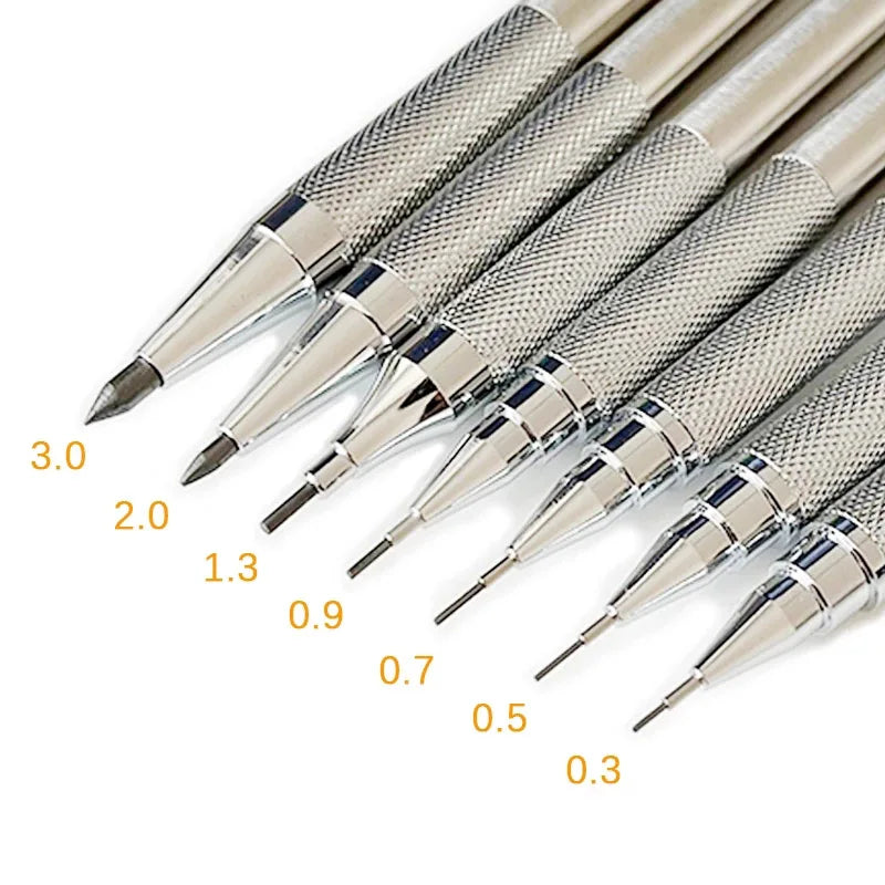 Mechanical Pencil Set Full Metal – Professional Art Drawing Automatic Pencil with Leads, Smooth Writing Sketching Tool for Office School Students