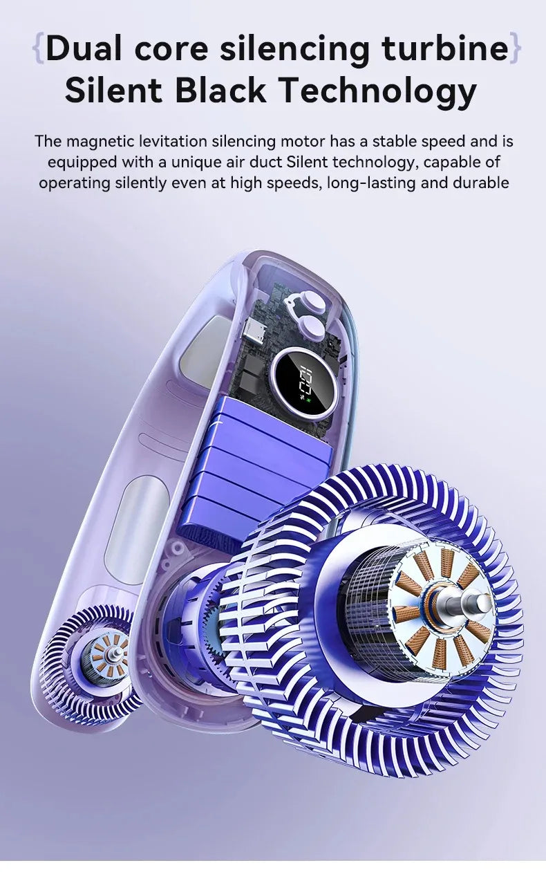 N90 Neck Fan Semiconductor Cooling 5-Speed Bladeless Wearable Fan USB Rechargeable Portable Outdoor Travel Camping