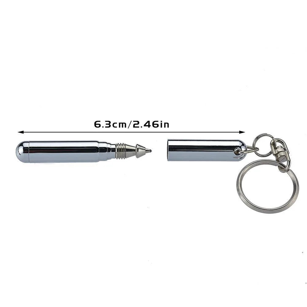 Portable Key Ring Ballpoint Pens Keychain Stainless Steel Telescopic Pen Keyring Telescoping Pen Tool Pendant Decor Gift