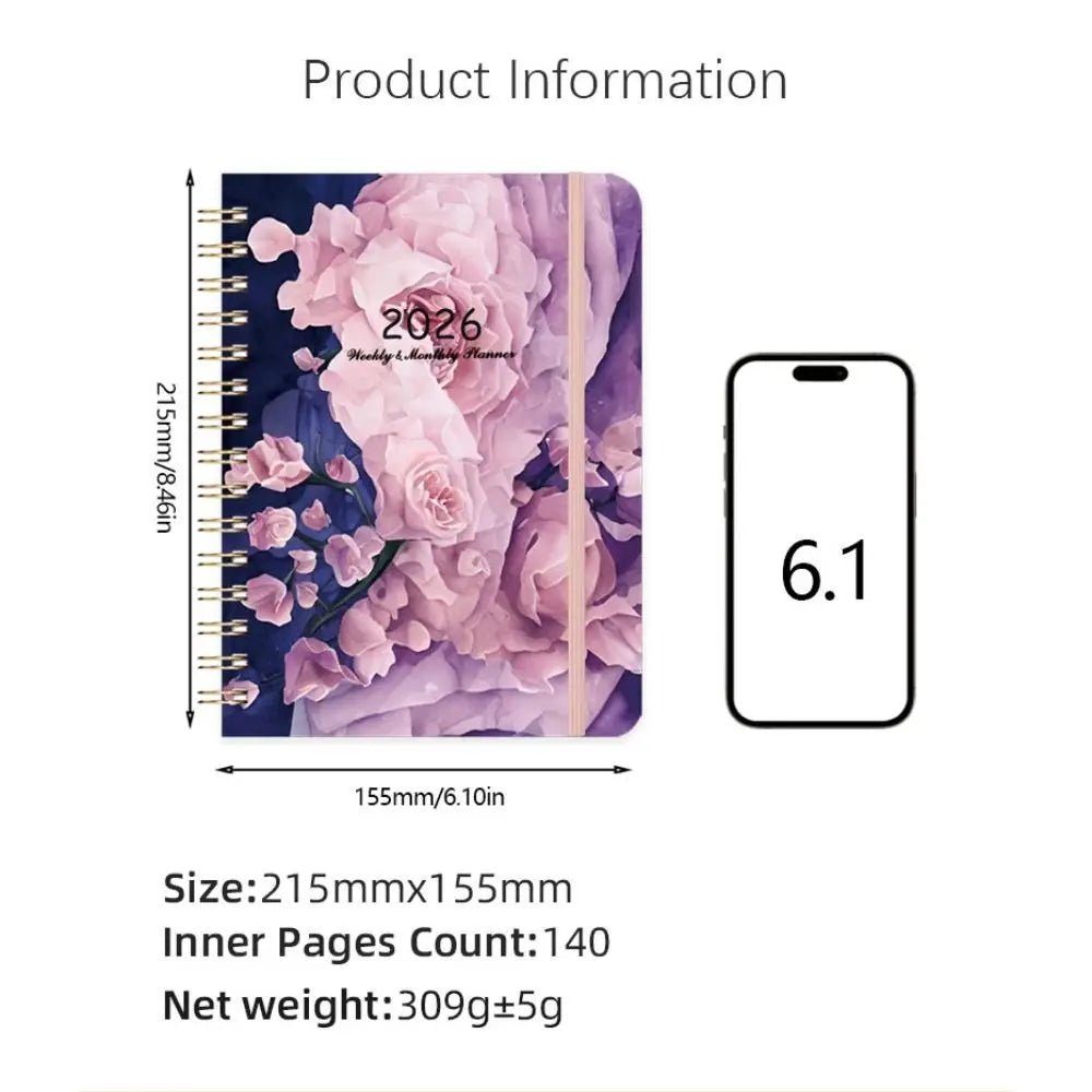 New A5 2026 Planner Jan.2026 - Dec.2026 Agenda Academic Planner Weekly and Monthly Monthly Tabs Calendar 2026