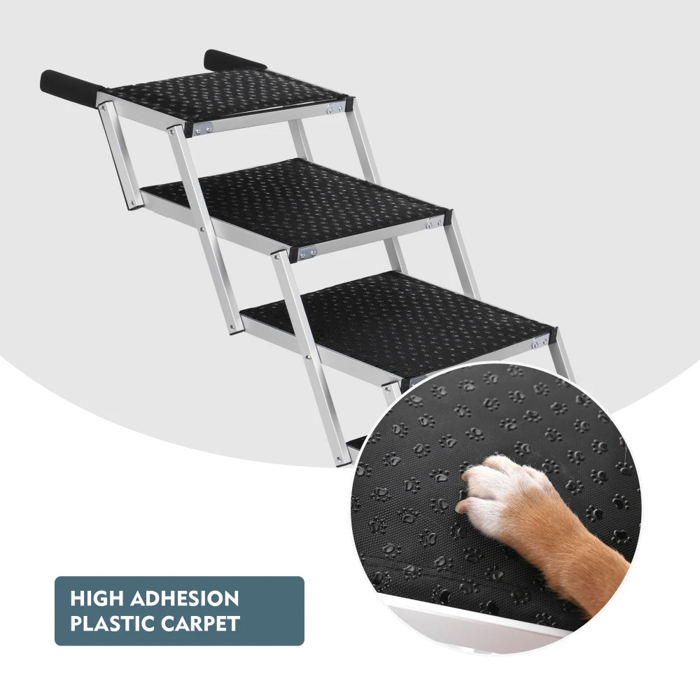 Foldable Dog Ramp Portable Pet Stairs Non Slip Reinforced Structure 250lbs Load Bearing for Large Dog Car SUV Truck Travel