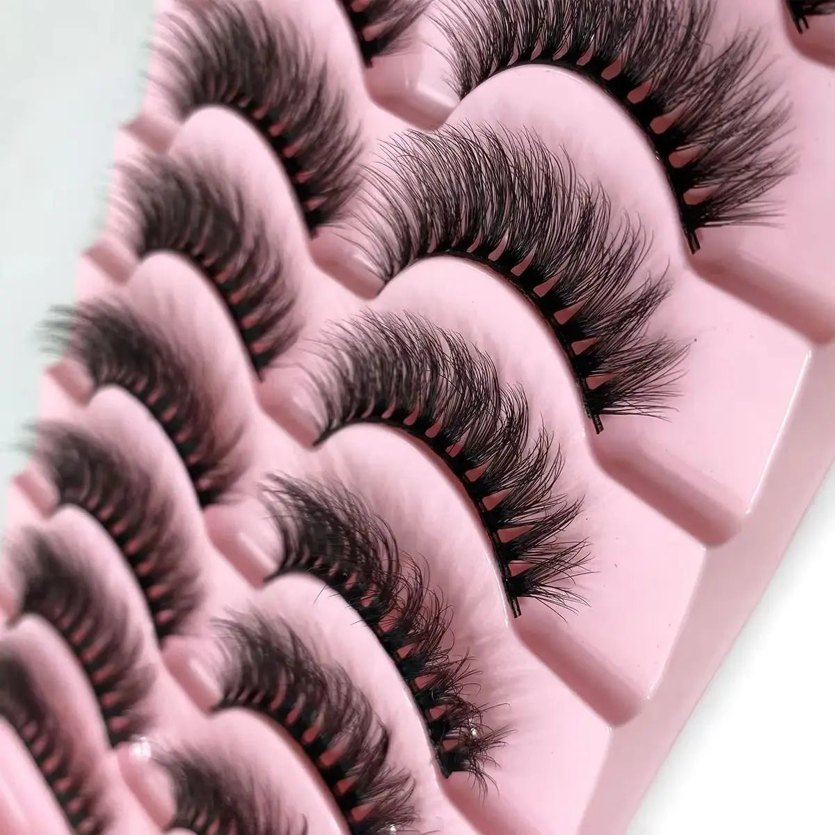 NEW 10pairs 100% Real Fake Mink Eyelashes 3D Natural False Eyelashes 3d Mink Lashes Soft Eyelash Extension Makeup Kit Cilios h13