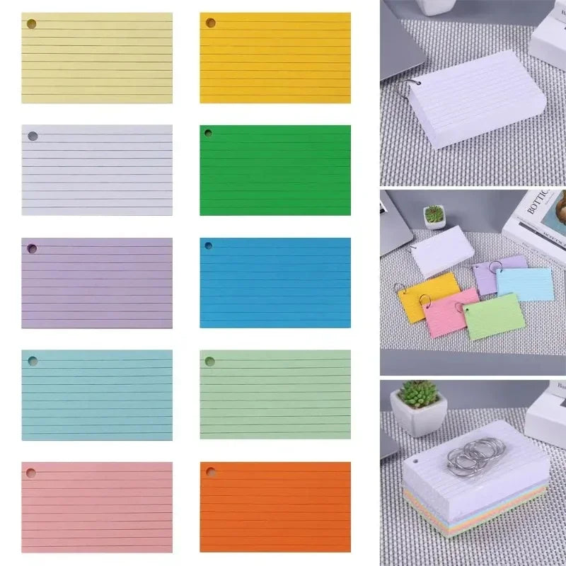1Pcs Binder Horizontal Line Memo Book Loose-Leaf Index Cards Flash Cards Small Revision Cards for Study Office NotePads