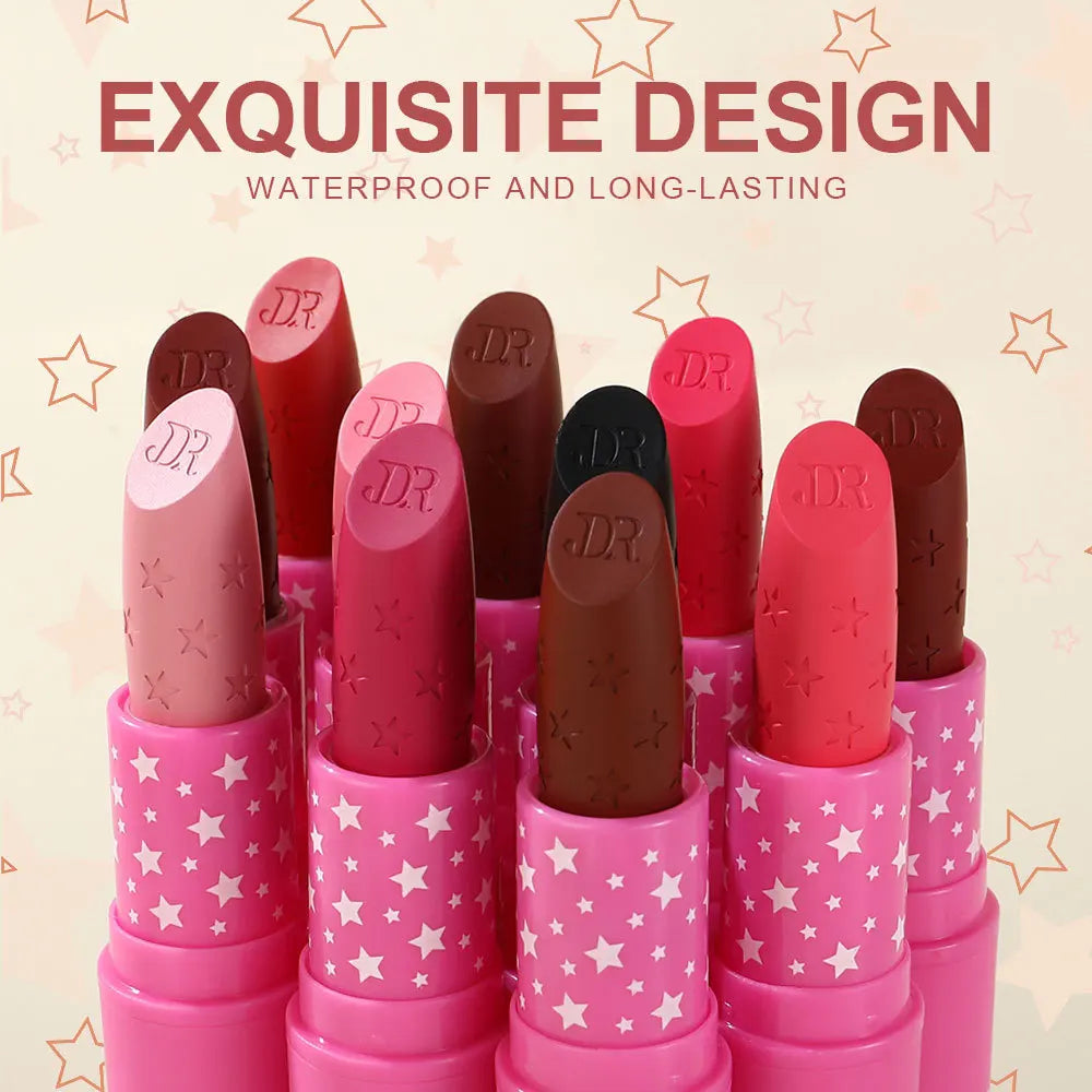 Nude Pink Lipstick Stick Waterproof Sexy Rose Red Velvet Matte Lipstick Lasting Non-stick Cup Lip Gloss Lips Makeup Cosmetics