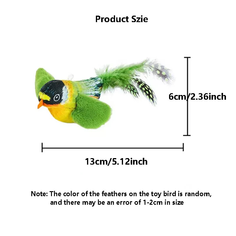 The Pet Cat Toy Emulates the Sound Bird to Amuse the Cat Elastic Rope to Relieve Boredom and Resist Scratching and Biting