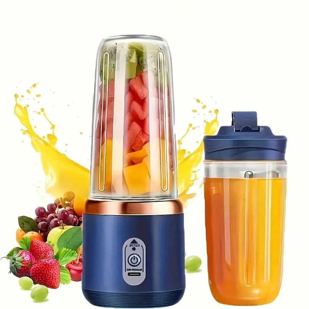 Juicer Cup + Portable Outdoor Cup, Dual Cups, Detachable, Easy To Clean, For Making Fine Juice, Fruit Blender, Beverage Maker, Suitable For Home, Outdoor Travel, Office, USB Charging, Portable Blender, Juice Mixer - Perfect G