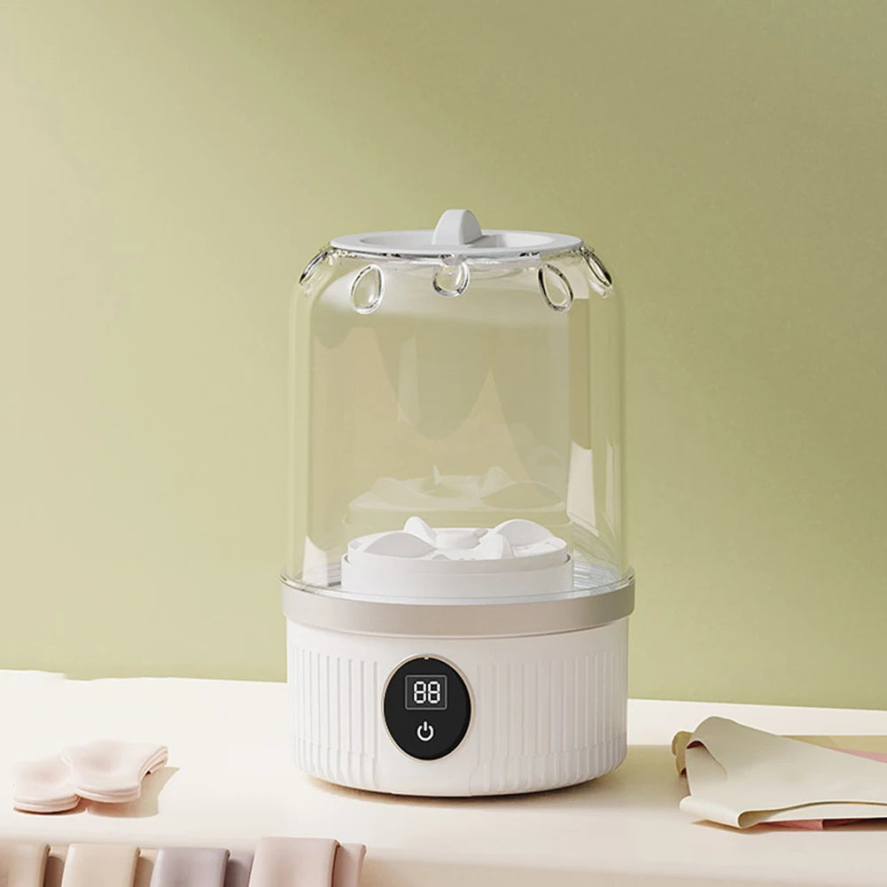 Cordless Small Washing Machine with Laundry Cup Automatic Laundry Cup Mini Special Washer for Travel Home and Dormitory