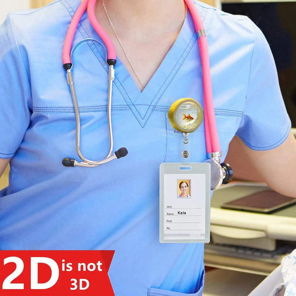 2D Creative Badge Reel - Expandable ID clip for nurses, teachers, and healthcare workers.