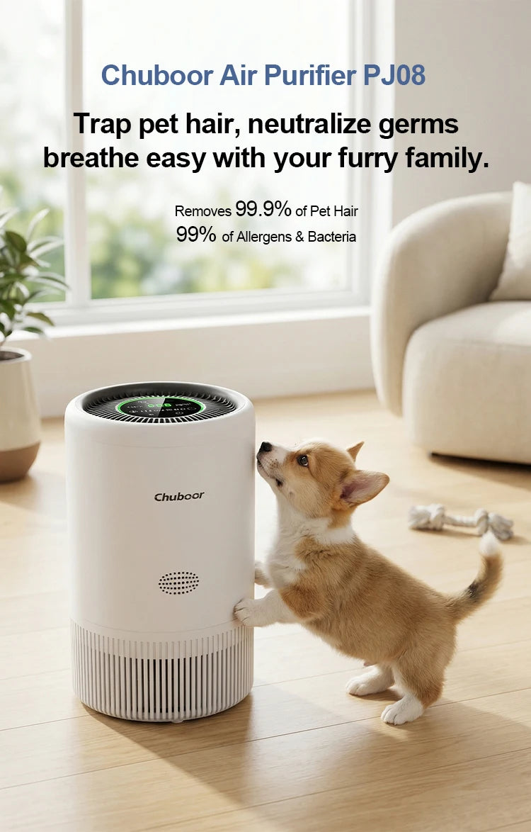 Chuboor Air Purifier Quiet Air Cleaner with High-Efficiency Filtration,H13 HEPA Removes Smoke, Dust, Pollen, Pet Hair