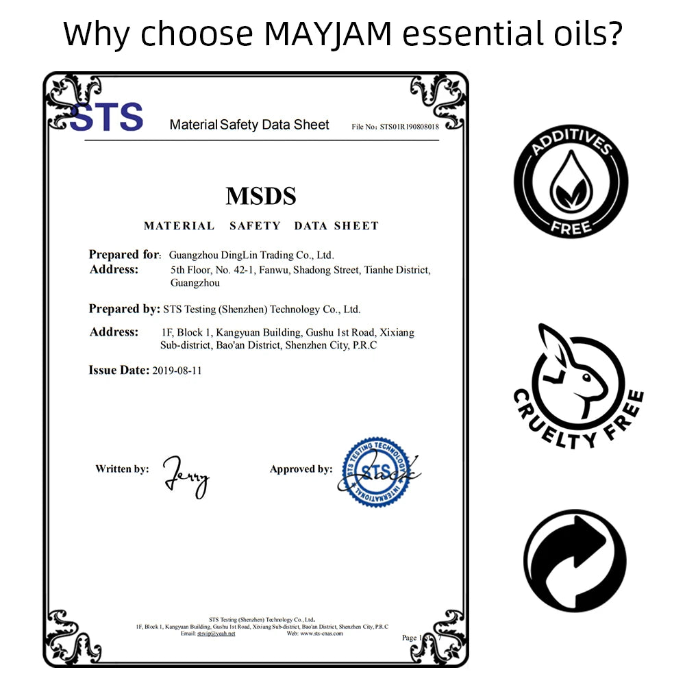 MAYJAM 100ML Pure Aroma Essential Oils Cinnamon Rosemary Cedarwood Lemongrass Tea Tree Oil for Massage Humidifier Soaps Candle