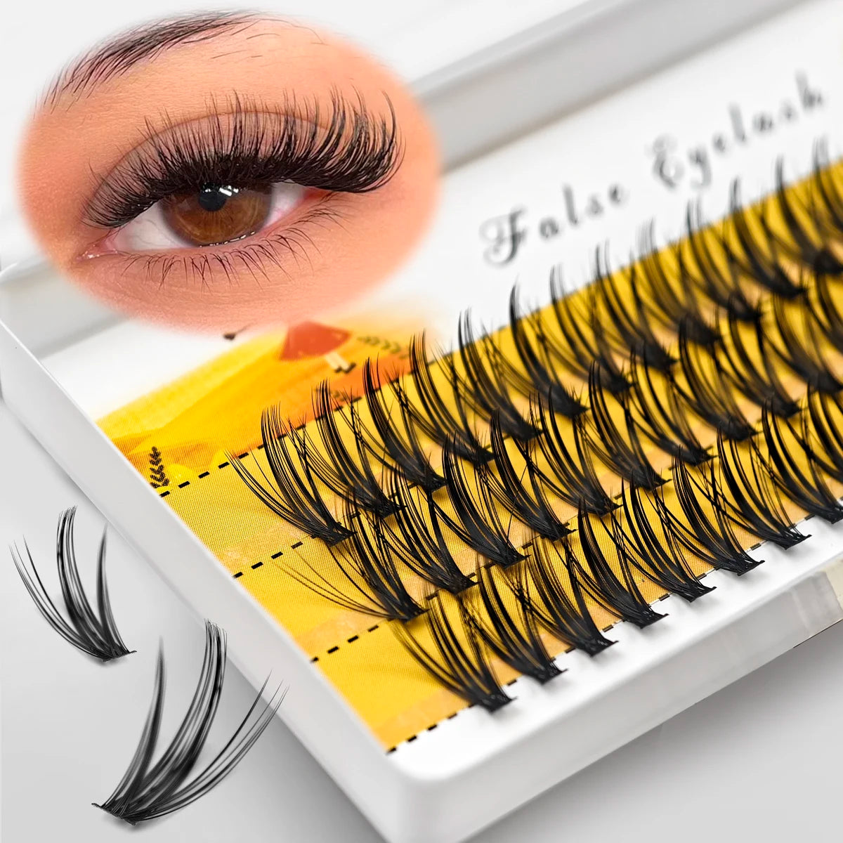 20D/30D Mink Eyelashes 1 Box /60 Bundles Natural Eyelashes Extension 3D Russia Individual Eyelash Cluster Makeup Tools Eye Black