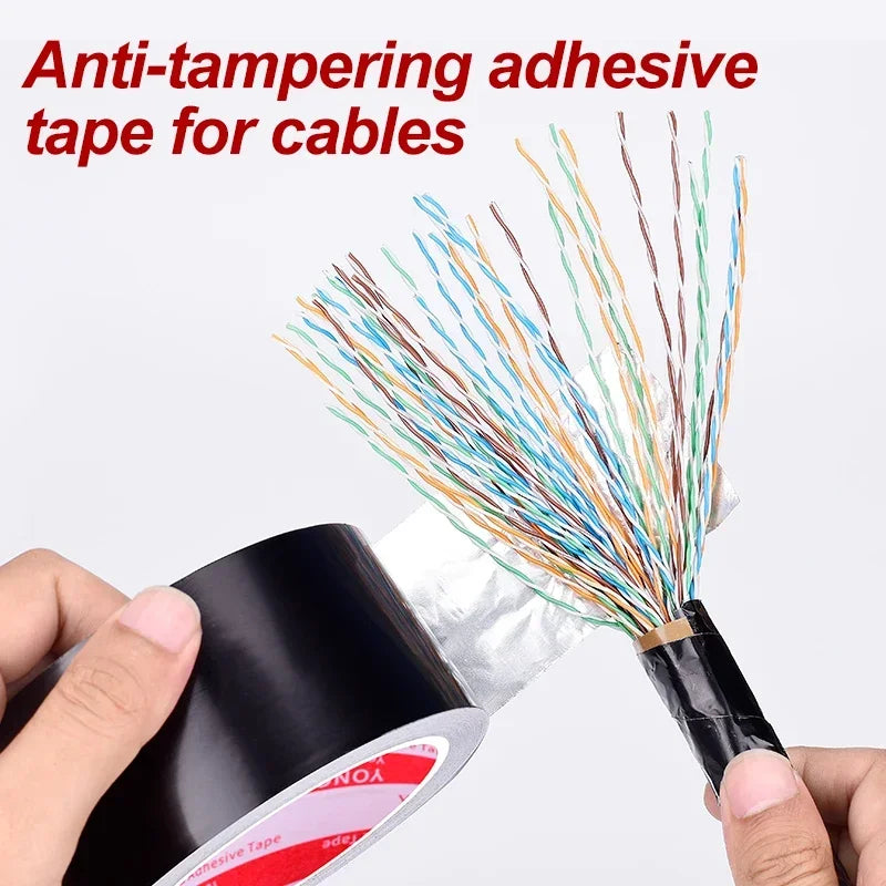Insulated Aluminum Foil Tape Black Waterproof and Fireproof Self-Adhesive Tape Heat-Resistant Aluminum Duct Tape 20m/50m Long